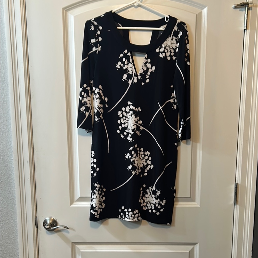 Banana Republic Elegant Black and White Floral Dress size s